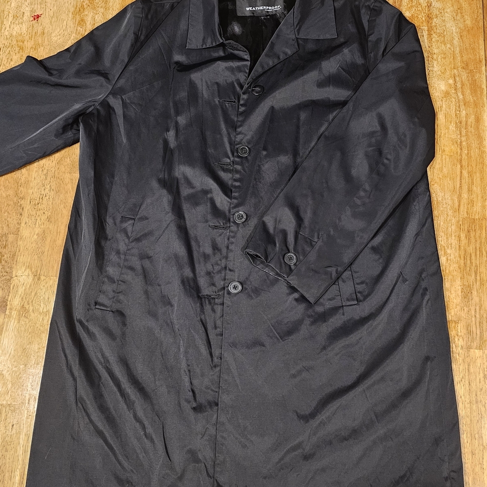 Weatherproof Garmet Co Womens Black Trench Swing Coat Overcoat Classic Sz XL